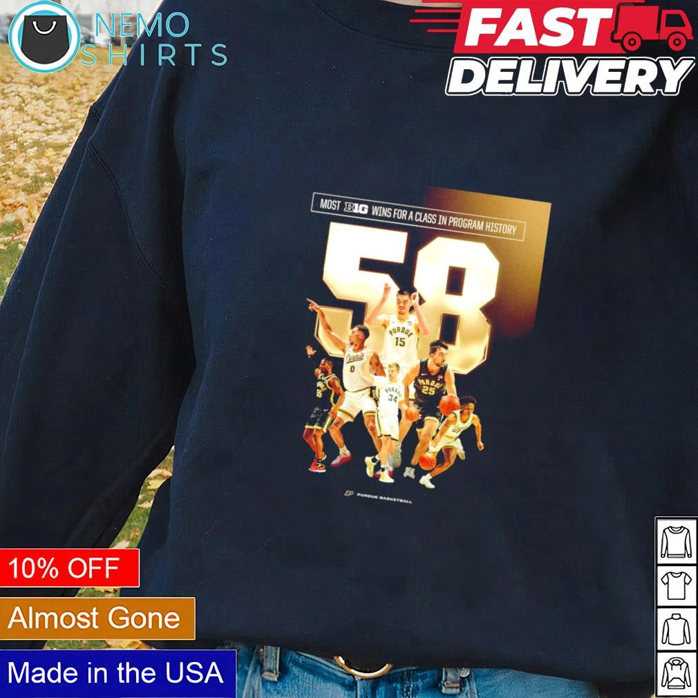 Purdue Boilermakers 58 most B1G wins for a class in - Adult & Kids T-Shirts, Sweatshirts & Hoodies apparel design preview 2