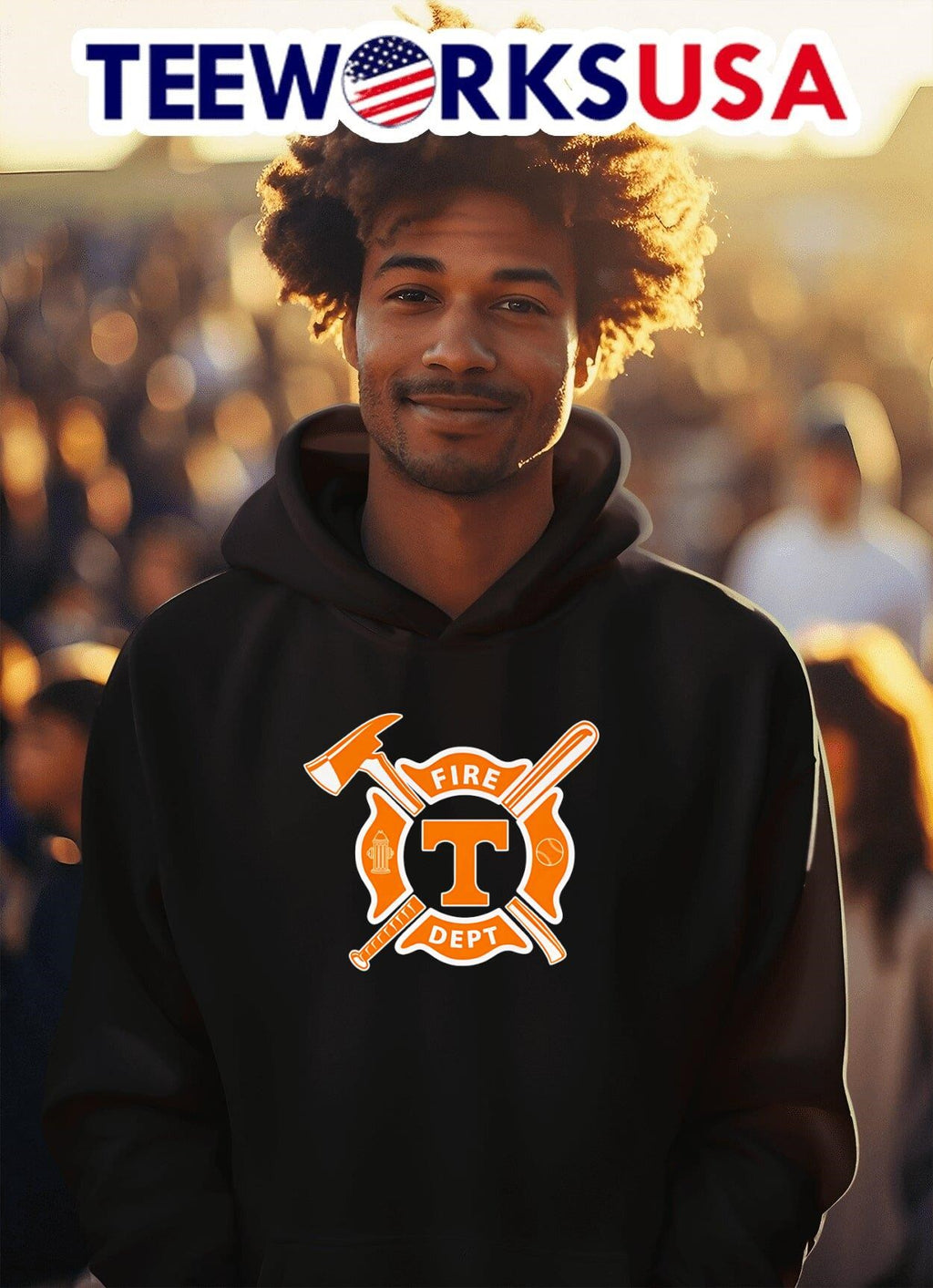 Fire dept Tennessee Volunteers baseball - Adult & Kids T-Shirts, Sweatshirts & Hoodies apparel design preview 2
