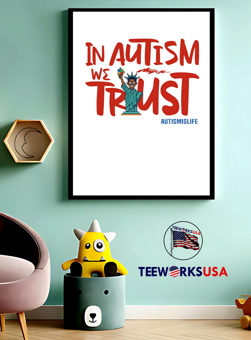 In Autism We Trust - Adult & Kids T-Shirts, Sweatshirts & Hoodies apparel design preview 3