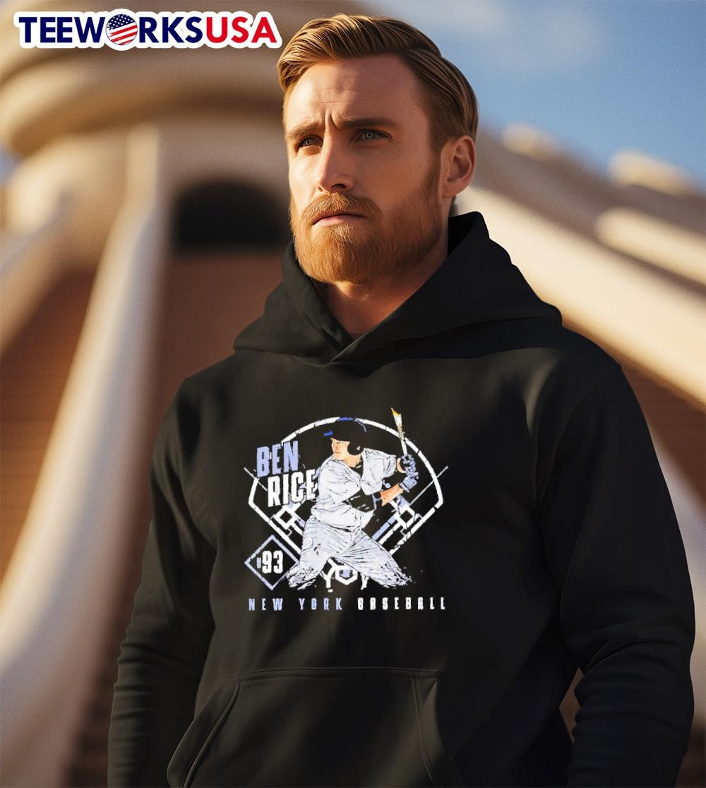 Ben Rice number 93 New York Yankees baseball player - Adult & Kids T-Shirts, Sweatshirts & Hoodies apparel design preview 2