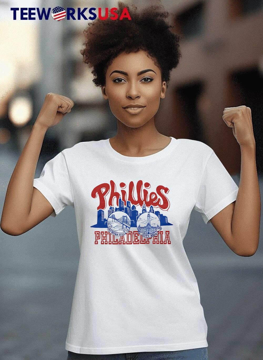 Phillies Philadelphia Walt Whitman Bridge City Hall - Adult & Kids T-Shirts, Sweatshirts & Hoodies apparel design preview 7