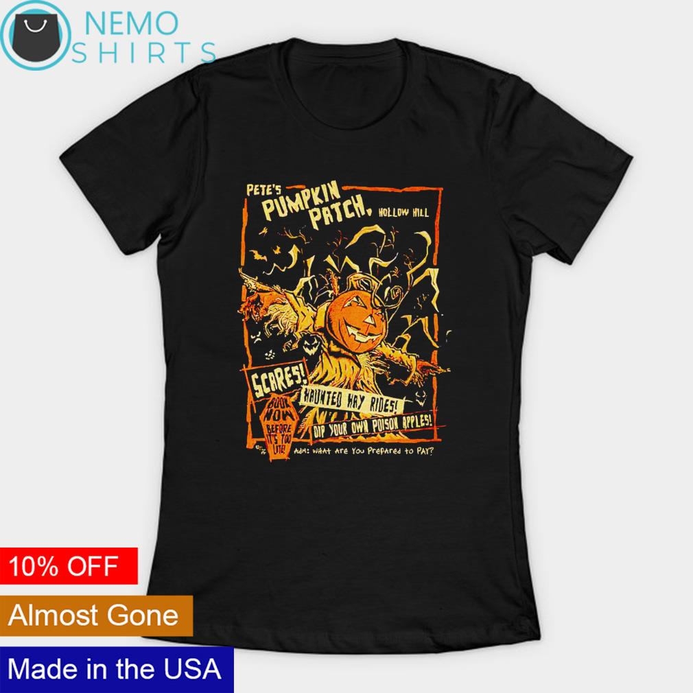 Pete's pumpkin patch Hollow Hill scares - Adult & Kids T-Shirts, Sweatshirts & Hoodies apparel design preview 3