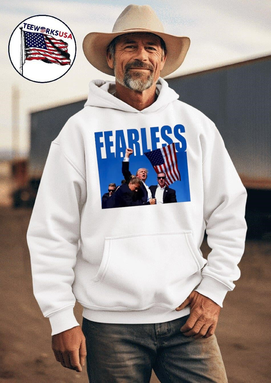 Donald Trump fearless - Adult & Kids T-Shirts, Sweatshirts & Hoodies apparel design preview 2