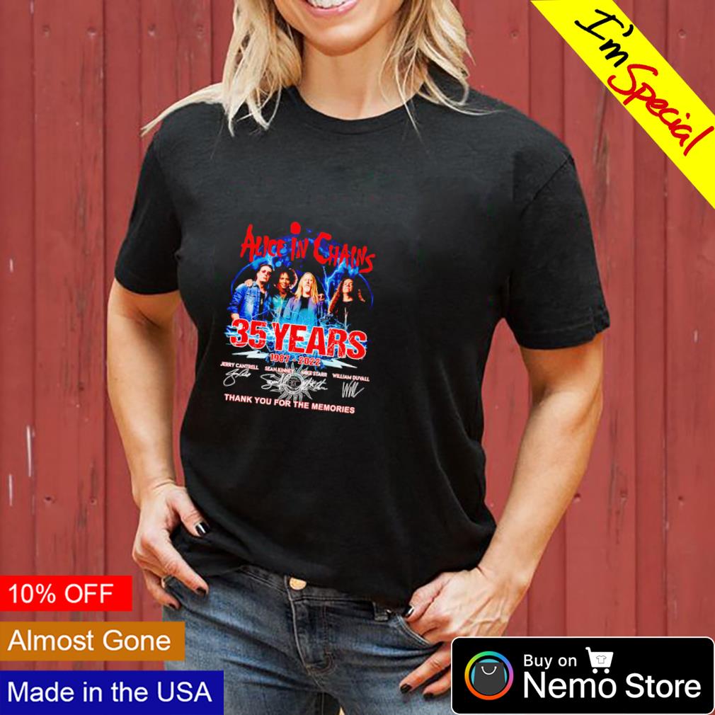 Alice in Chains 35 years 1987 2022 signatures - Adult & Kids T-Shirts, Sweatshirts & Hoodies apparel design preview 3