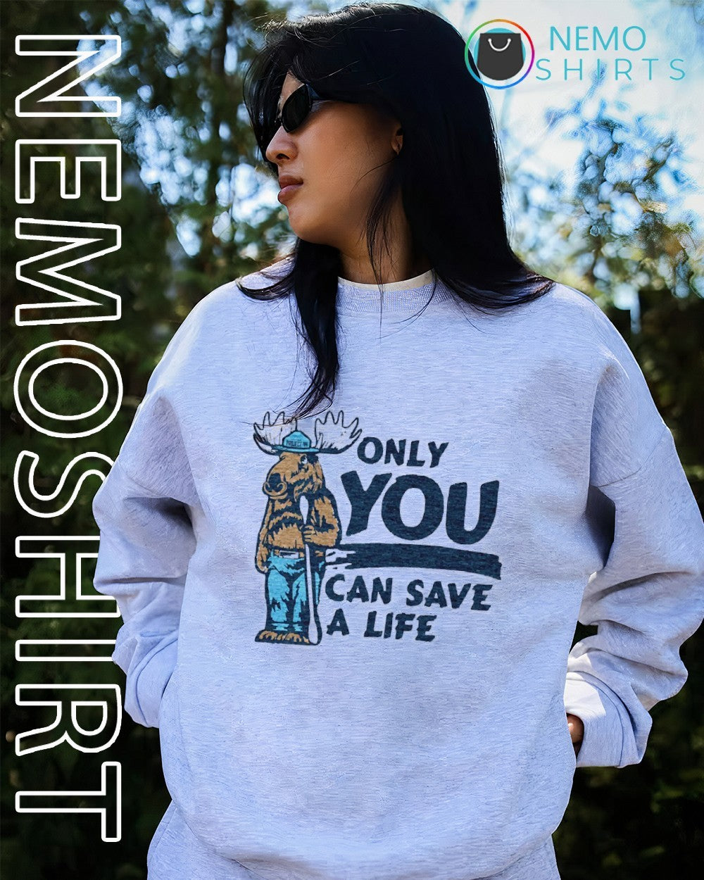 Only you can save a life Moose Indianapolis - Adult & Kids T-Shirts, Sweatshirts & Hoodies apparel design preview 4