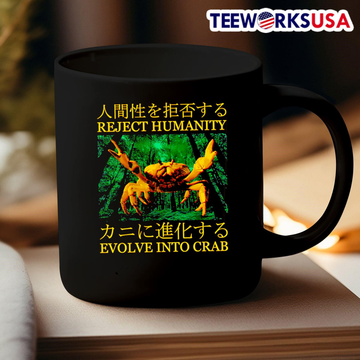 Reject humanity evolve into crab - Adult & Kids T-Shirts, Sweatshirts & Hoodies apparel design preview 3
