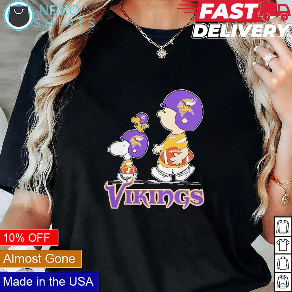 Snoopy and Charlie Brown Minnesota Vikings football - Adult & Kids T-Shirts, Sweatshirts & Hoodies apparel design preview 1