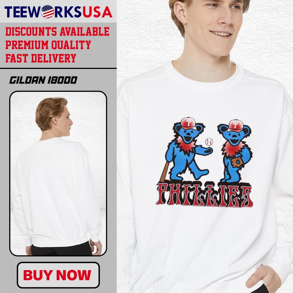 Philadelphia Phillies bear cartoon - Adult & Kids T-Shirts, Sweatshirts & Hoodies apparel design preview 3