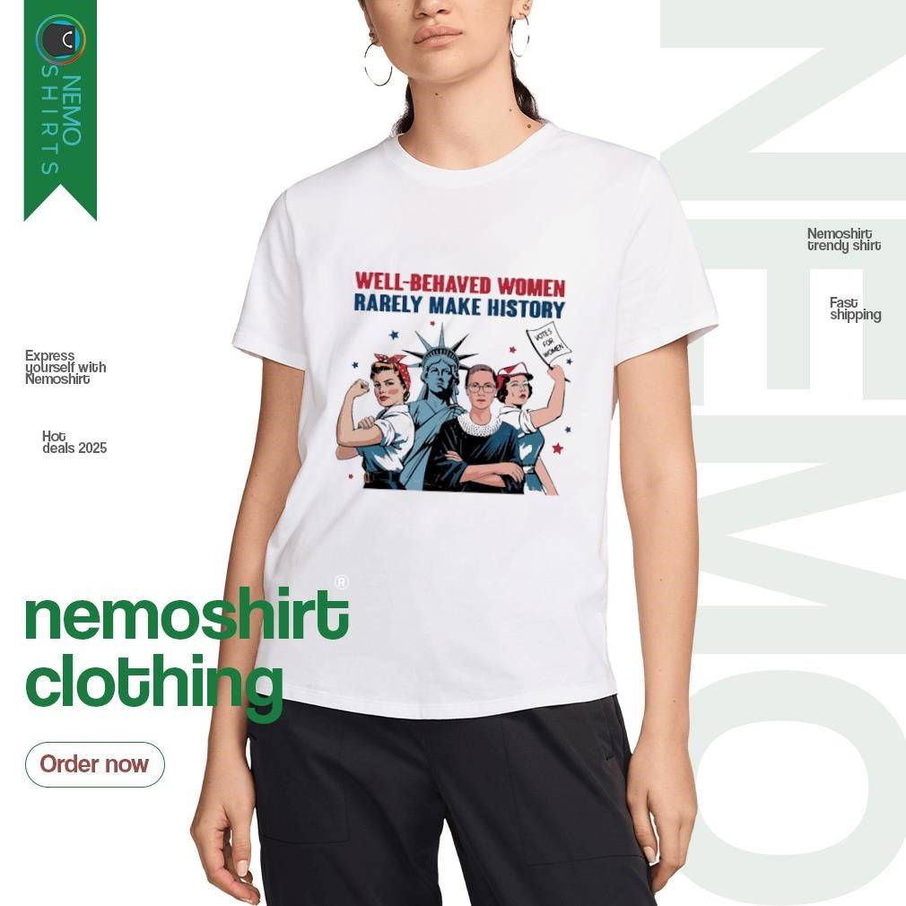 Well-behaved women rarely make history votes for - Adult & Kids T-Shirts, Sweatshirts & Hoodies apparel design preview 3