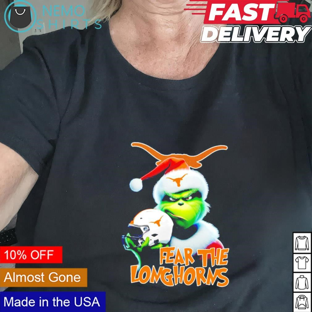 Grinch fear the Texas Longhorns Christmas - Adult & Kids T-Shirts, Sweatshirts & Hoodies apparel design preview 2