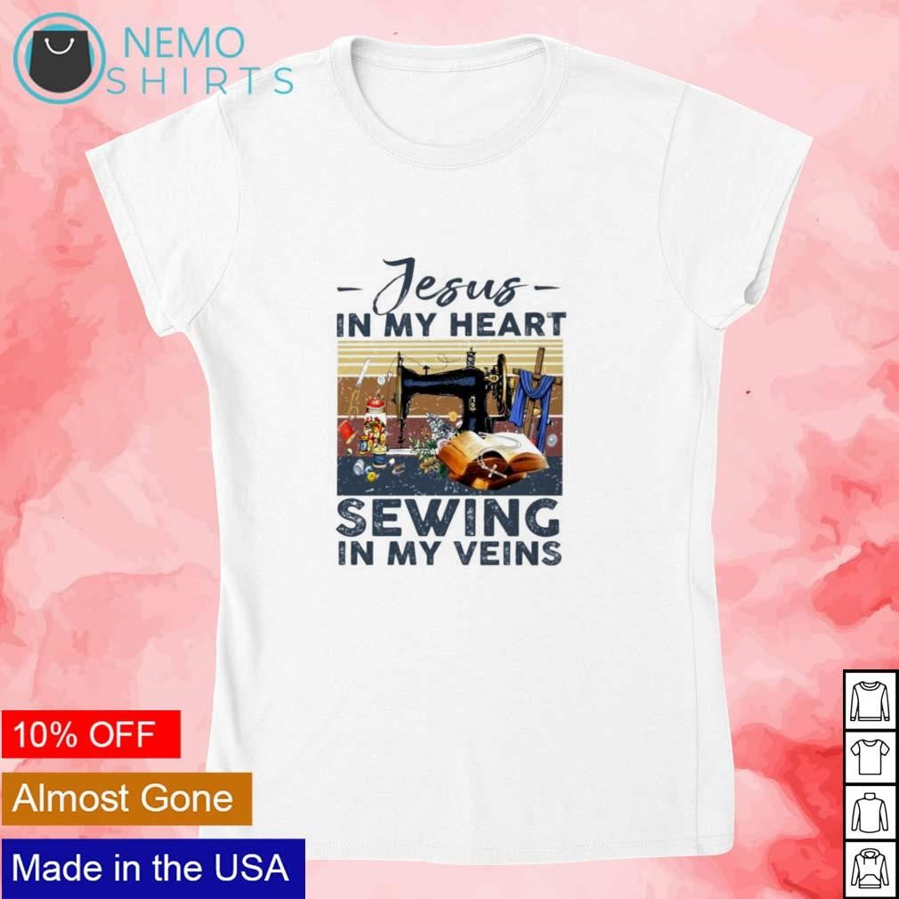 Jesus in my heart sewing veins - Adult & Kids T-Shirts, Sweatshirts & Hoodies apparel design preview 4
