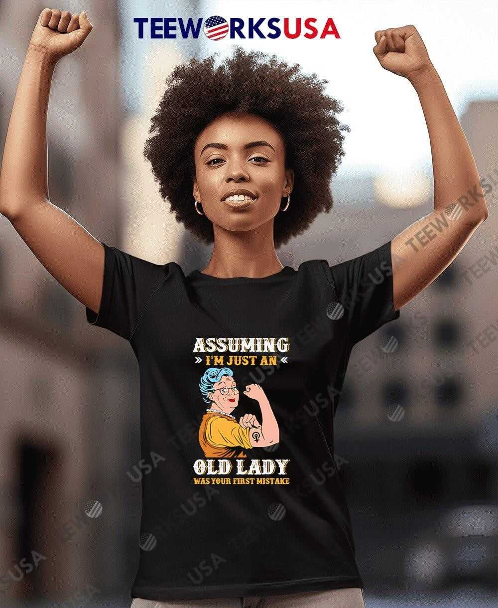 Assuming I'm Just An Old Lady Was Your First Mistake - Adult & Kids T-Shirts, Sweatshirts & Hoodies apparel design preview 4
