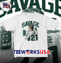 Savage #21 Michigan State Spartans Hockey Player - Adult & Kids T-Shirts, Sweatshirts & Hoodies apparel design preview 1