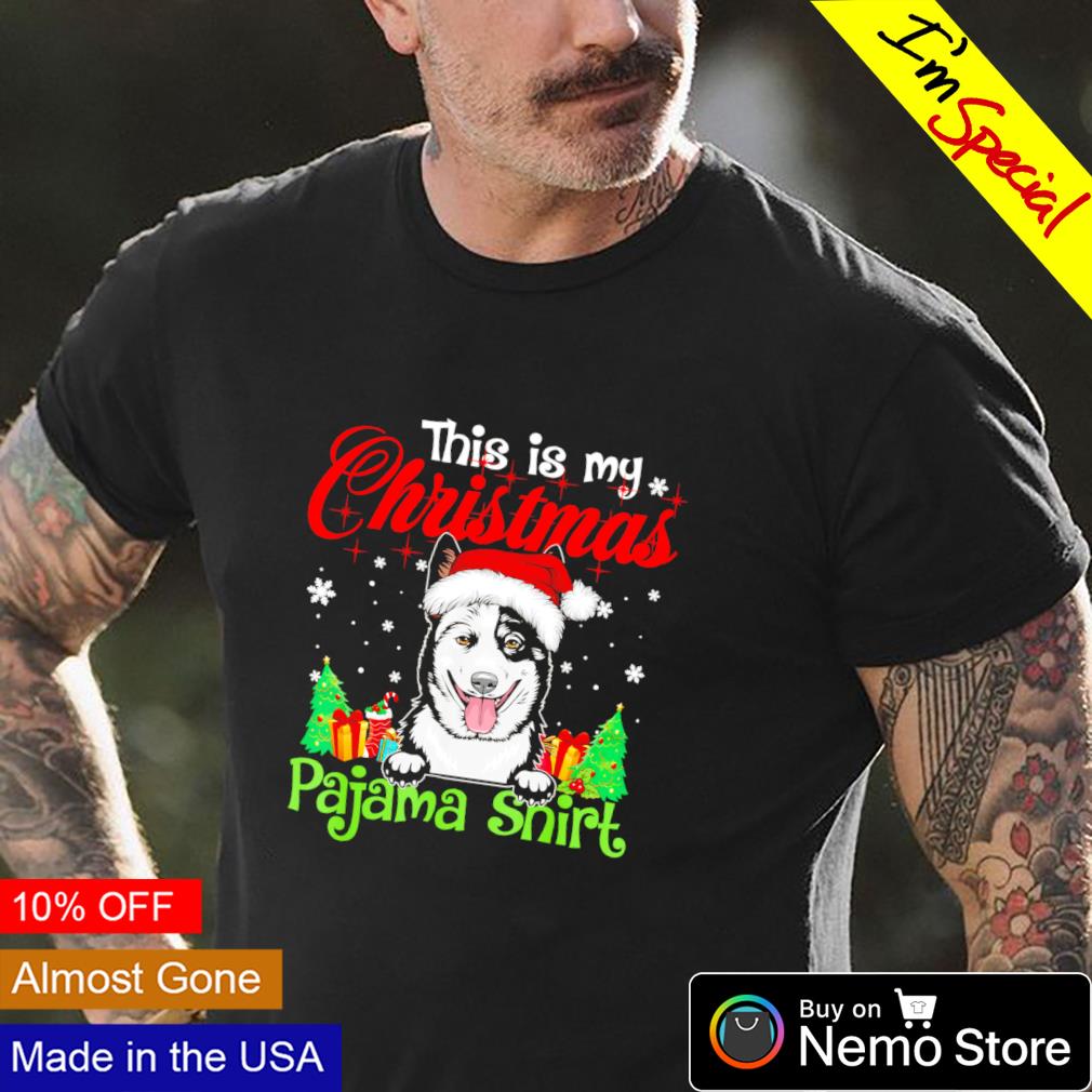 This is my Christmas pajama dog with santa hat - Adult & Kids T-Shirts, Sweatshirts & Hoodies apparel design preview 4
