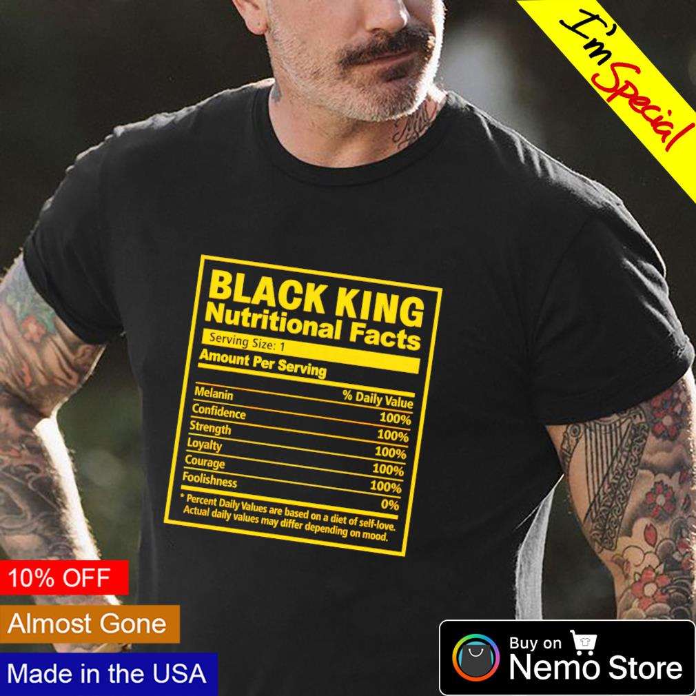 Black king nutritional facts - Adult & Kids T-Shirts, Sweatshirts & Hoodies apparel design preview 4