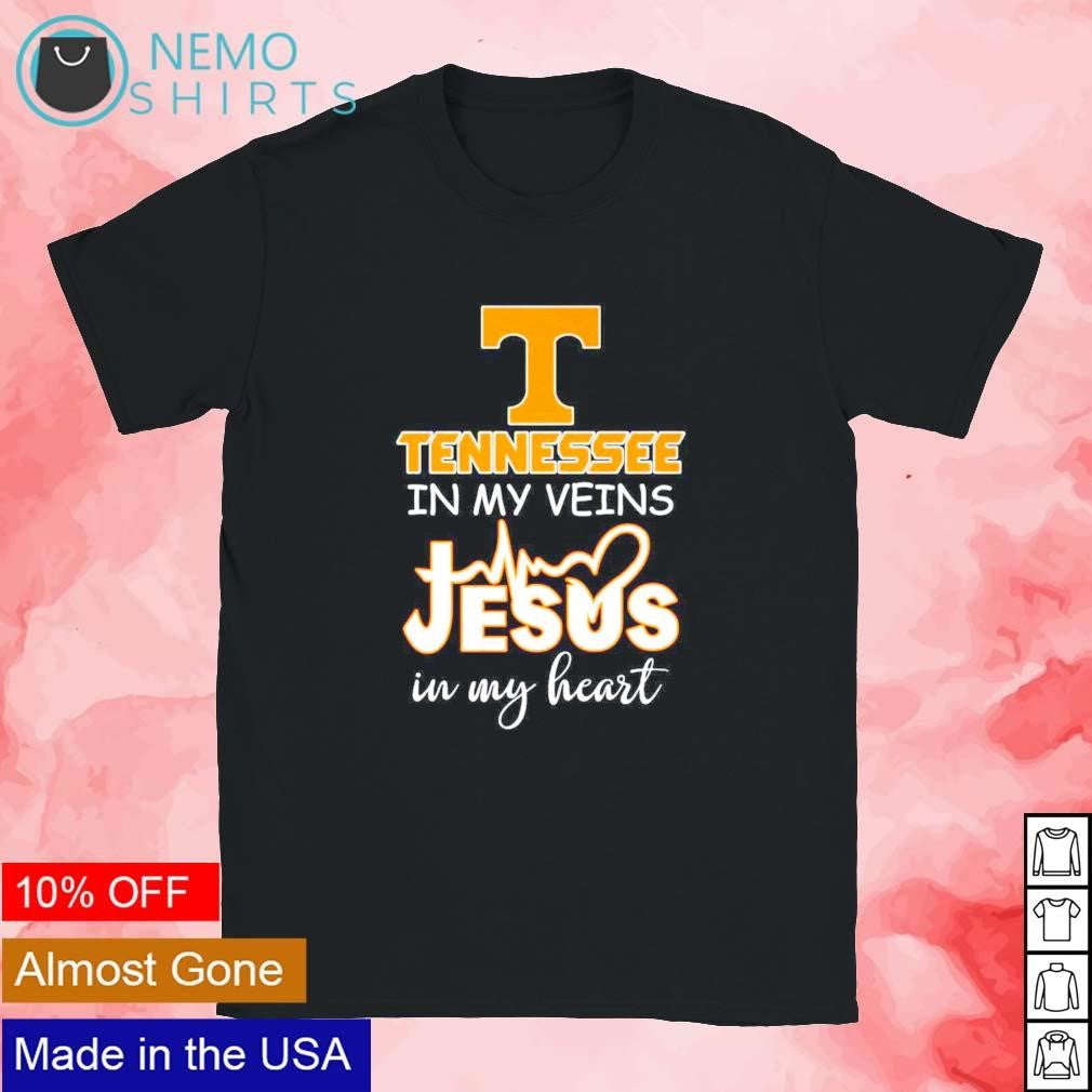 Tennessee in my veins Jesus heart - Adult & Kids T-Shirts, Sweatshirts & Hoodies apparel design preview 1