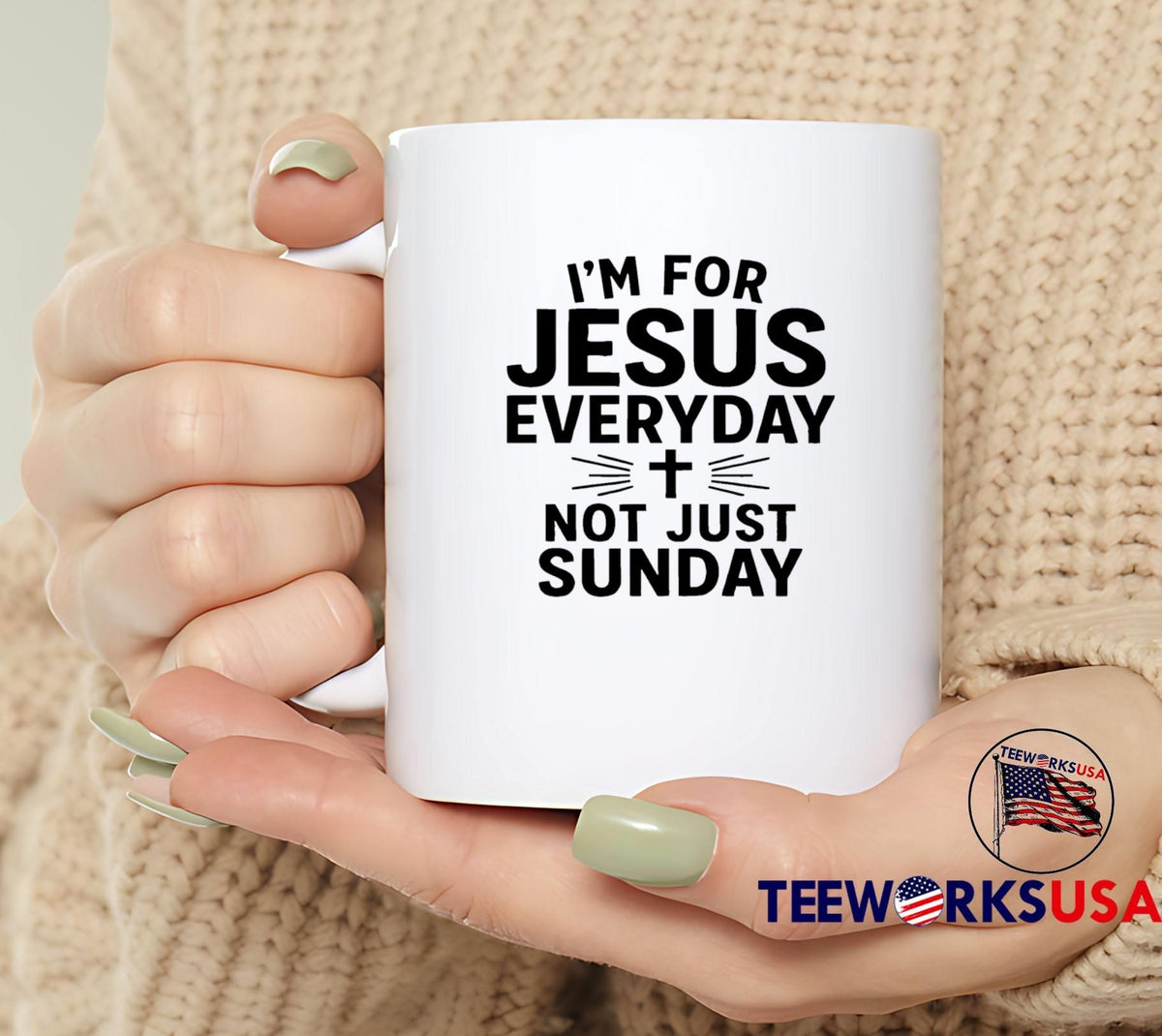 I'm For Jesus Everyday Not Just Sunday - Adult & Kids T-Shirts, Sweatshirts & Hoodies apparel design preview 6