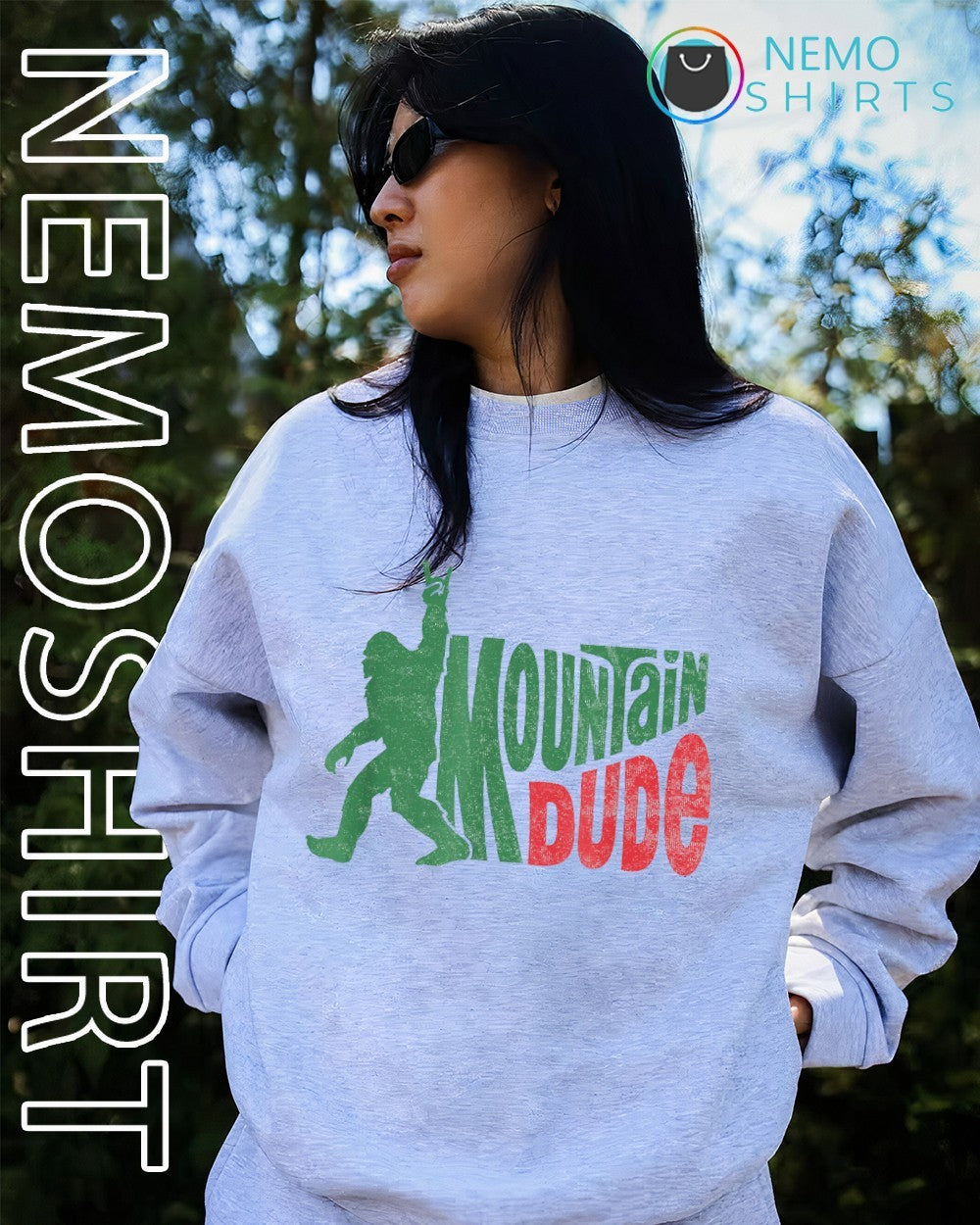 Mountain dude monster in the woods - Adult & Kids T-Shirts, Sweatshirts & Hoodies apparel design preview 2