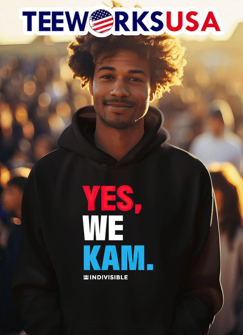 Yes me kam Kamala Harris indivisible - Adult & Kids T-Shirts, Sweatshirts & Hoodies apparel design preview 2