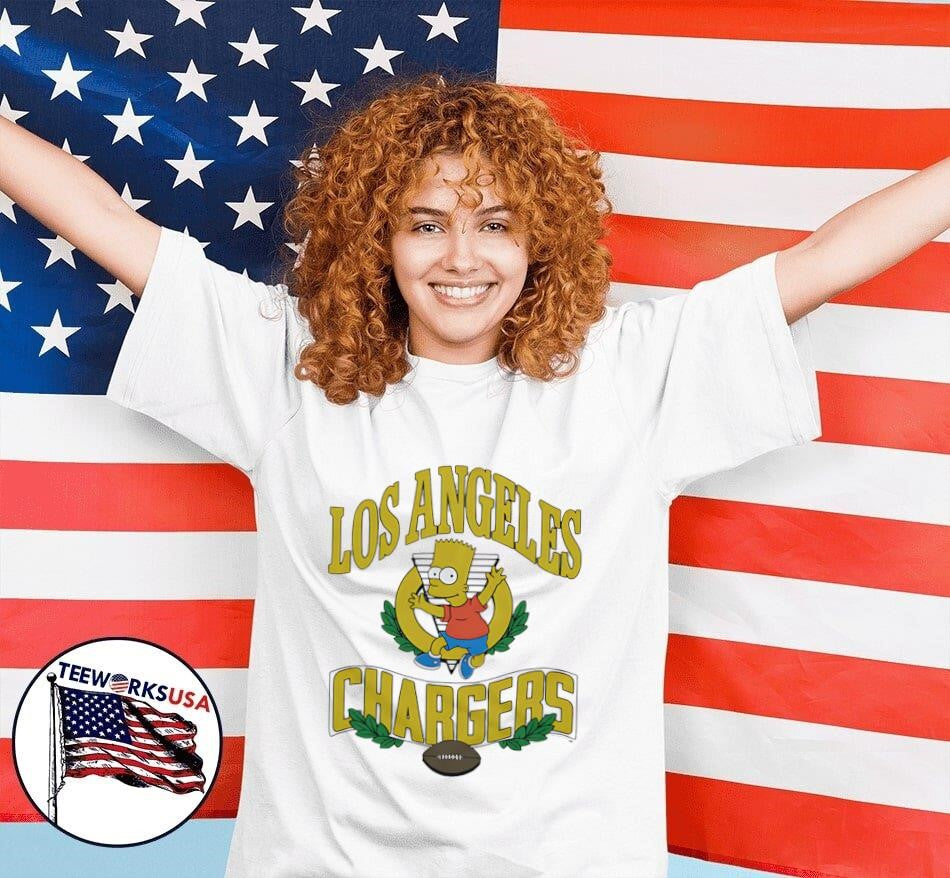 The Simpsons Bart x Los Angeles Chargers - Adult & Kids T-Shirts, Sweatshirts & Hoodies apparel design preview 7