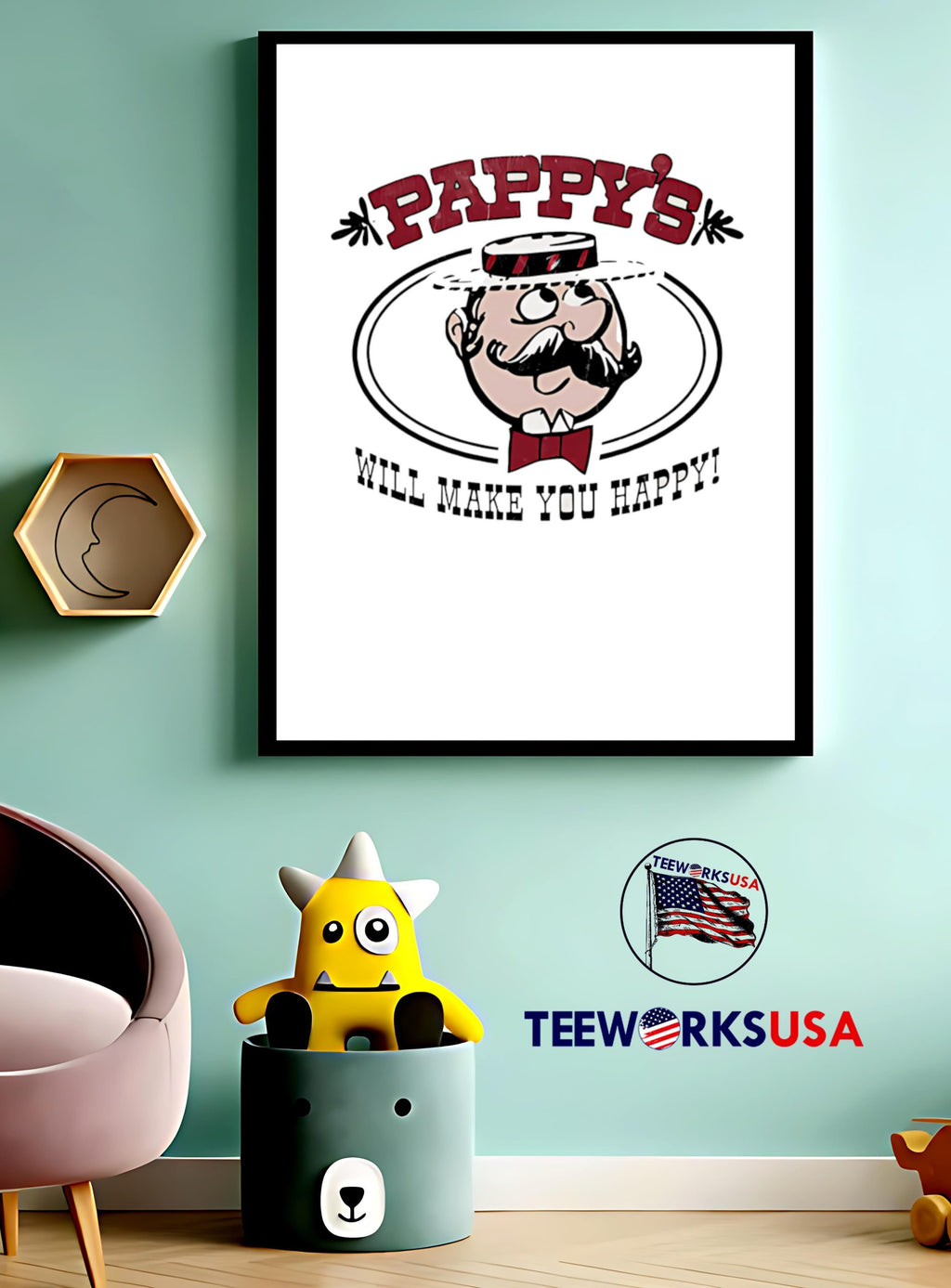 Pappy's Will Make You Happy - Adult & Kids T-Shirts, Sweatshirts & Hoodies apparel design preview 3