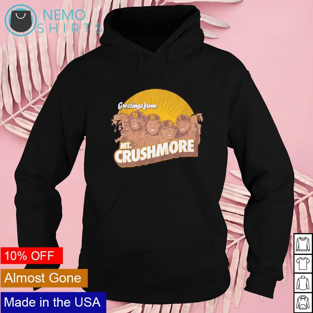Greeting's from Mt. Crushmore San Diego Padres 2023 - Adult & Kids T-Shirts, Sweatshirts & Hoodies apparel design preview 2
