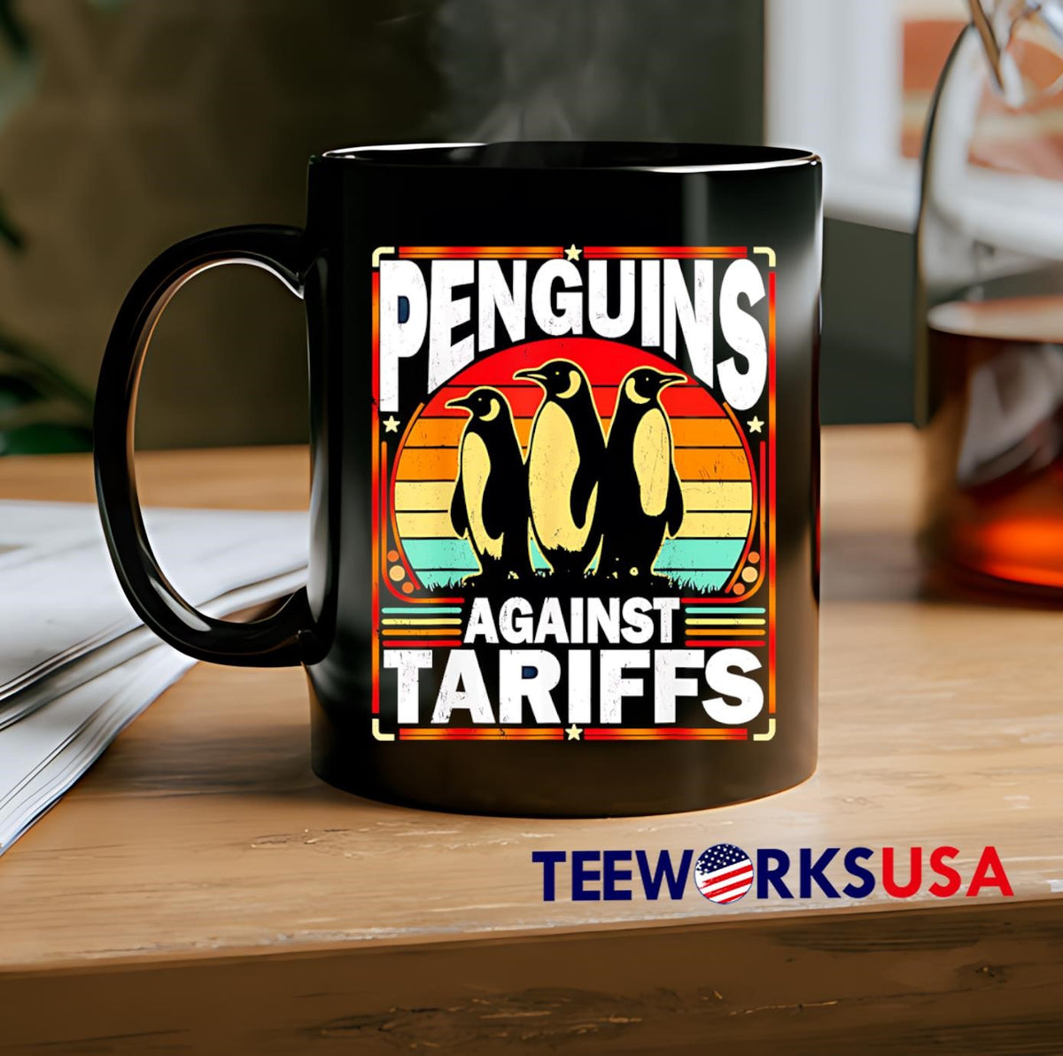 Penguins Against Tariffs Funny Anti - Adult & Kids T-Shirts, Sweatshirts & Hoodies apparel design preview 2