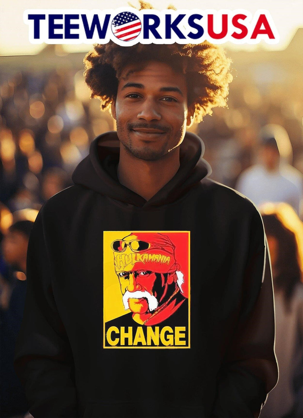 Hulk Hogan Hulkamania change - Adult & Kids T-Shirts, Sweatshirts & Hoodies apparel design preview 2