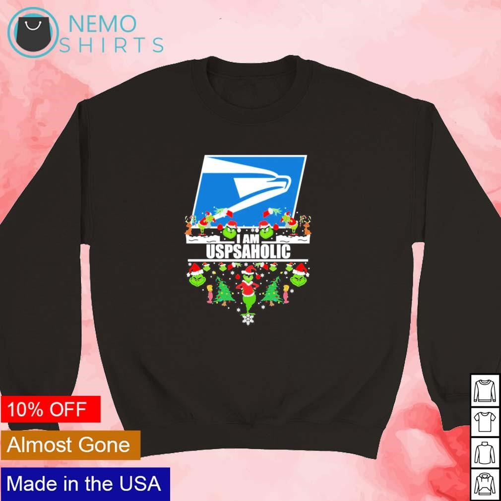 USPS Santa Grinch I am USPSaholic - Adult & Kids T-Shirts, Sweatshirts & Hoodies apparel design preview 3