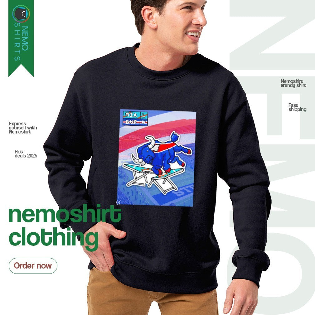 Buffalo Bills crash through the Miami Dolphins 31 21 - Adult & Kids T-Shirts, Sweatshirts & Hoodies apparel design preview 4