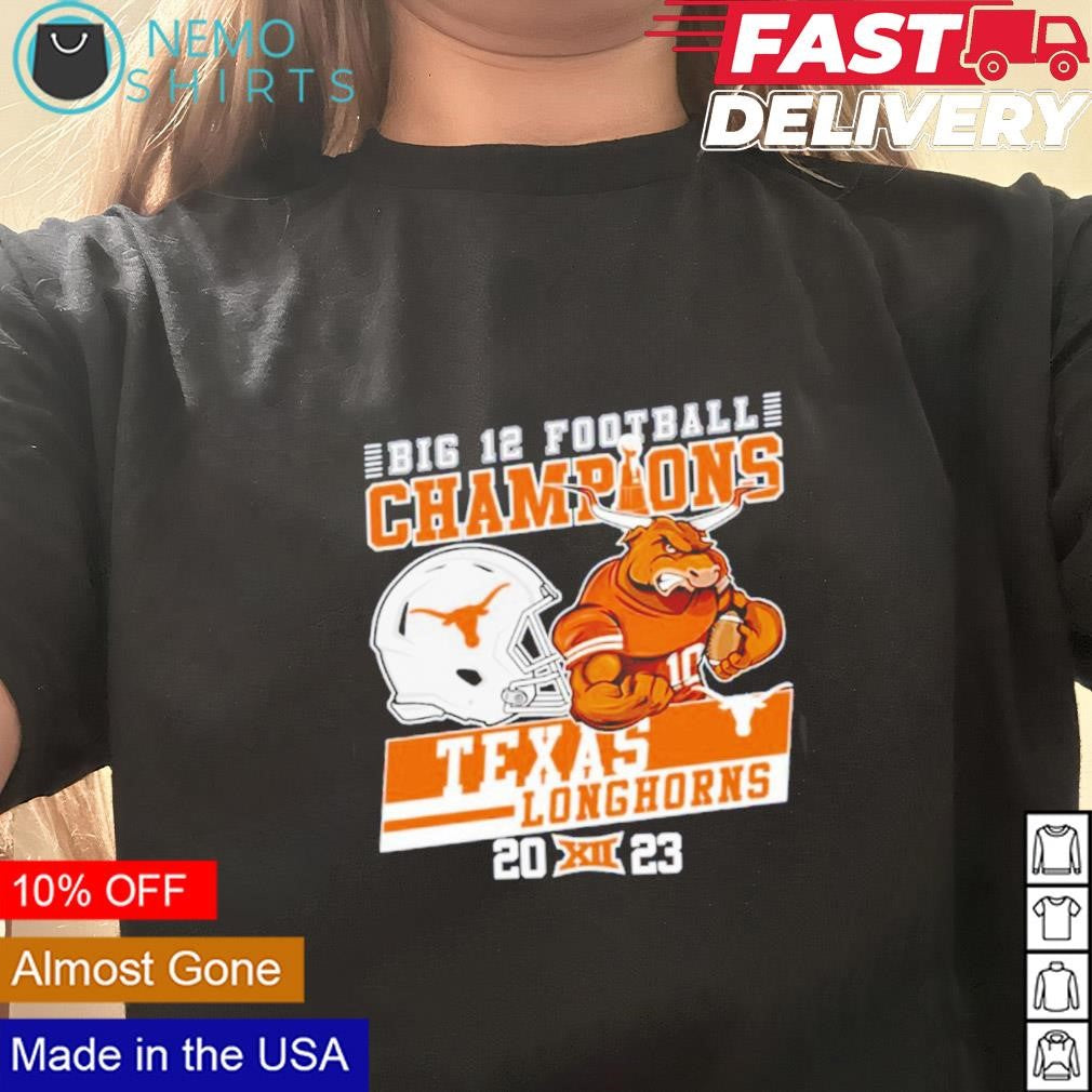 Texas Longhorns 2023 Big 12 champions helmet and - Adult & Kids T-Shirts, Sweatshirts & Hoodies apparel design preview 3