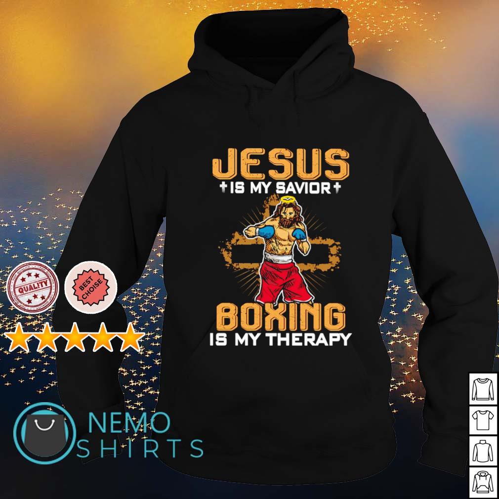 Jesus is my savior boxing therapy - Adult & Kids T-Shirts, Sweatshirts & Hoodies apparel design preview 2