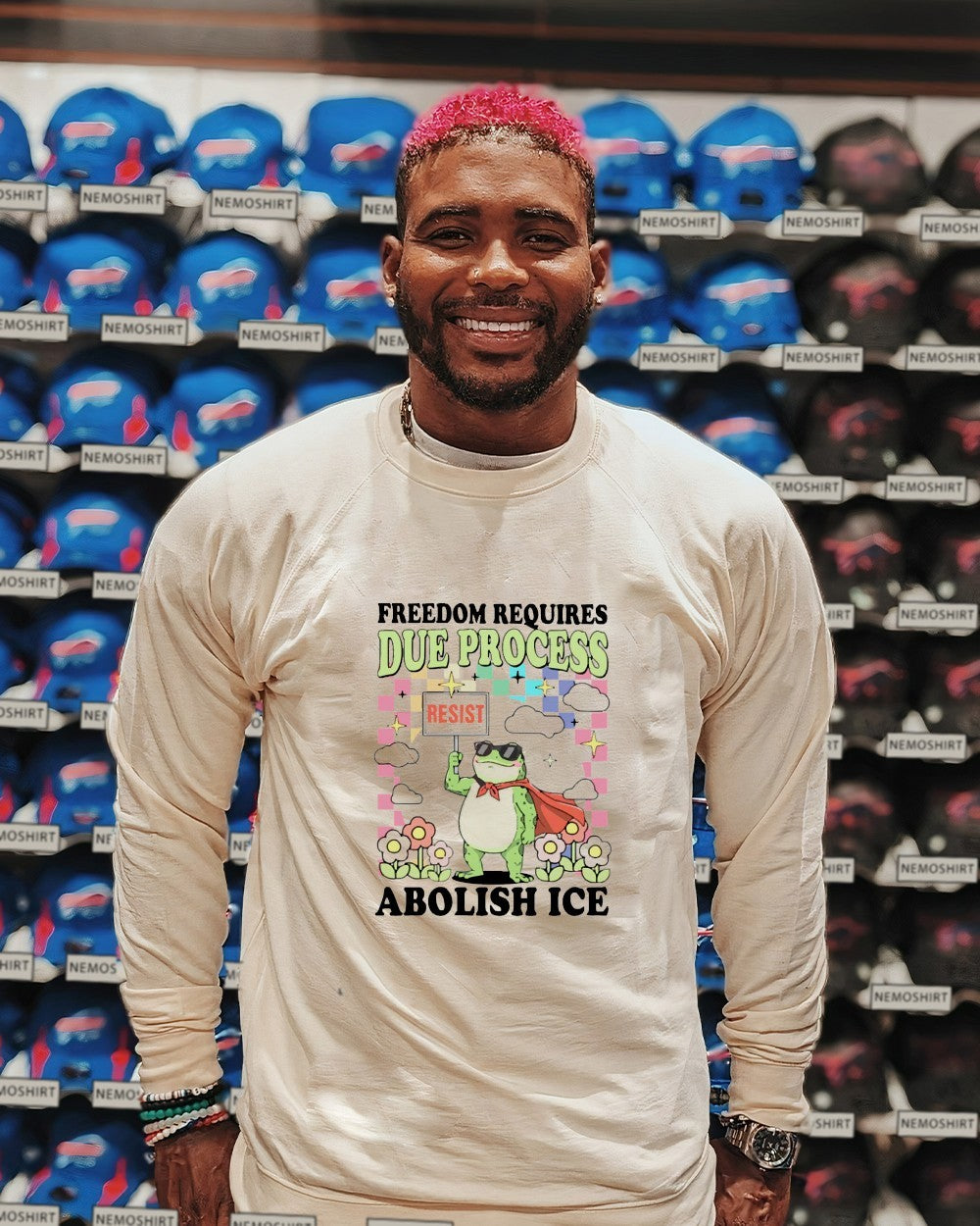 Freedom requires due process Abolish Ice frog resist - Adult & Kids T-Shirts, Sweatshirts & Hoodies apparel design preview 2