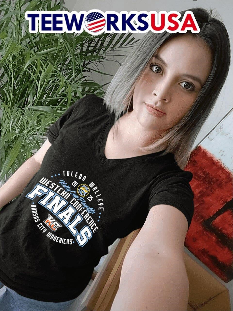 Toledo Walleye 2025 Western Conference Finals circle - Adult & Kids T-Shirts, Sweatshirts & Hoodies apparel design preview 7