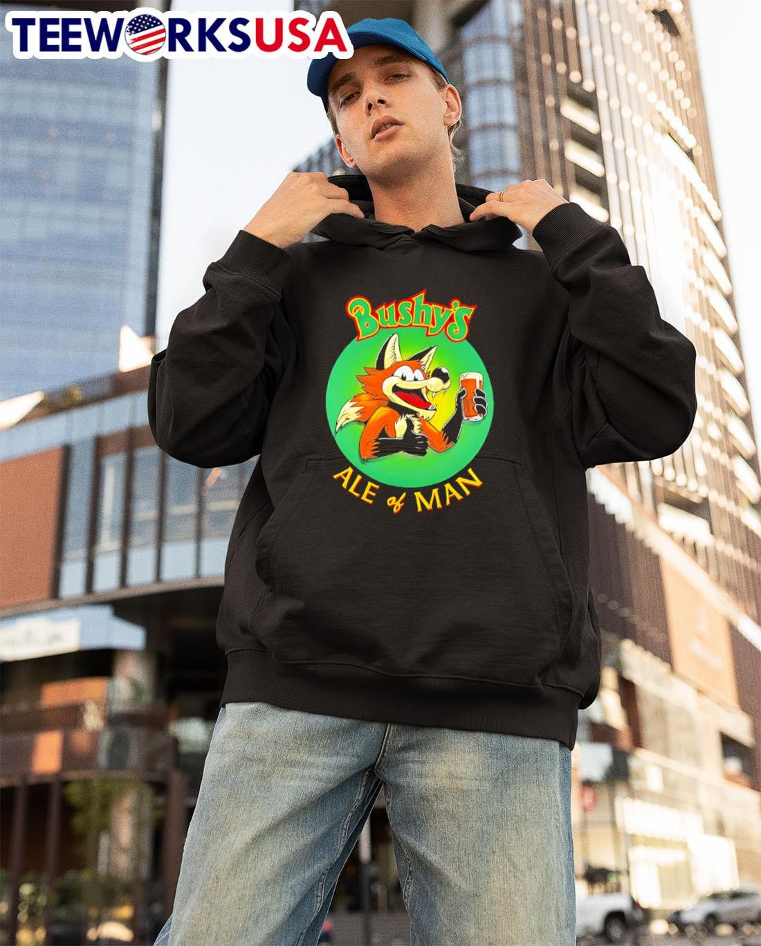 Bushy's Ale Of Man - Adult & Kids T-Shirts, Sweatshirts & Hoodies apparel design preview 3