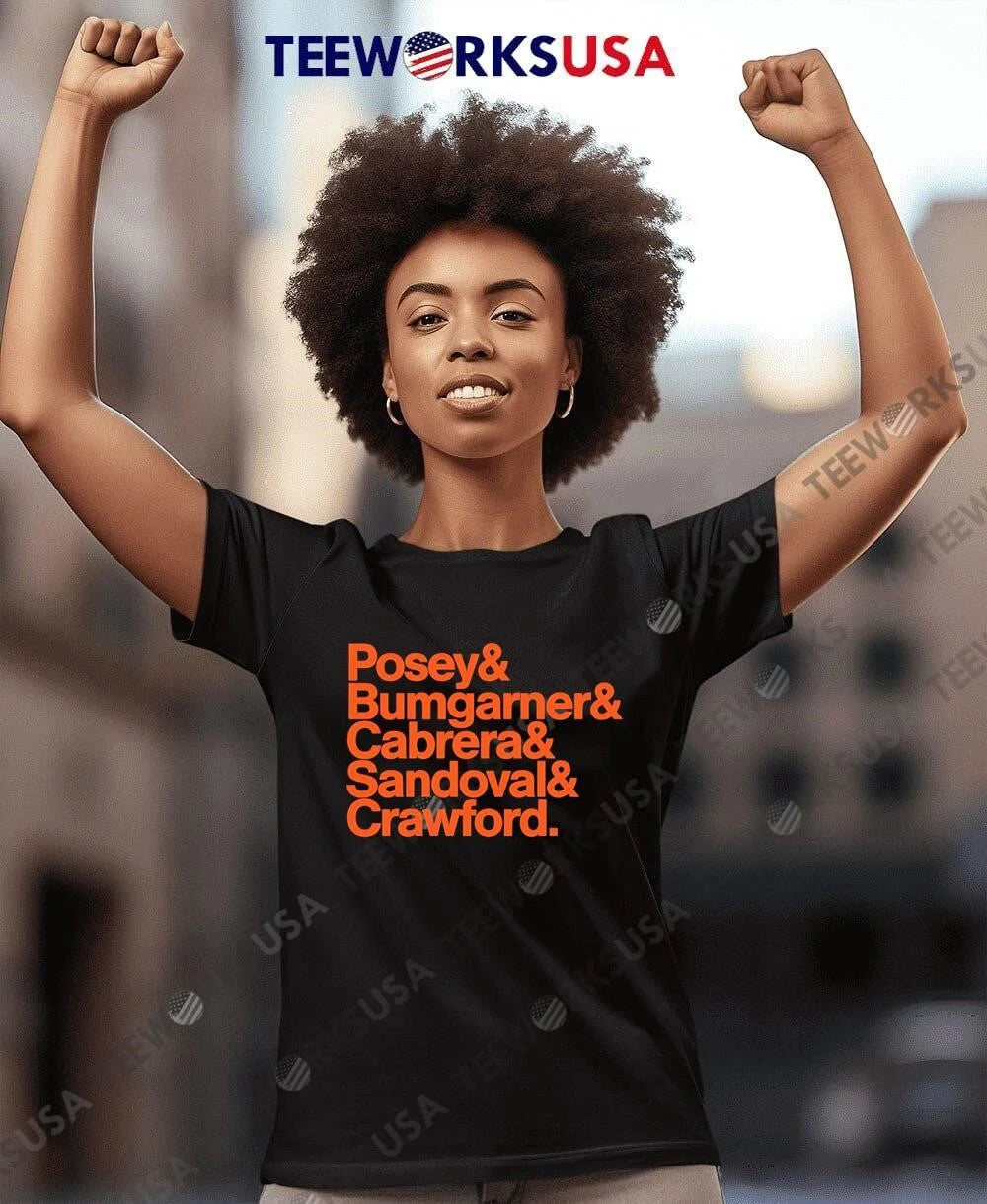 San Francisco Giants Legends Posey Bumgarner Cabrera - Adult & Kids T-Shirts, Sweatshirts & Hoodies apparel design preview 7