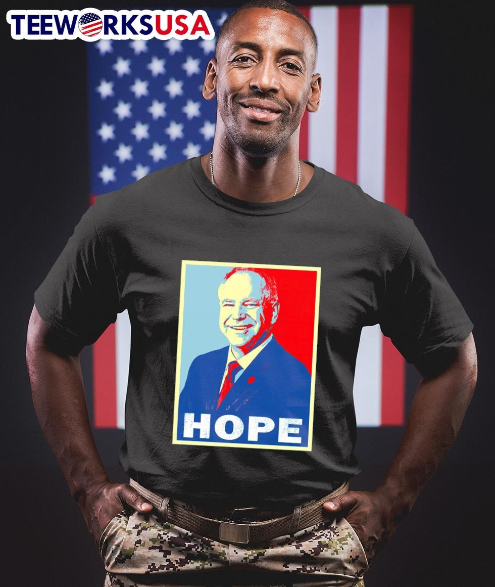 Tim Walz iconic Hope art - Adult & Kids T-Shirts, Sweatshirts & Hoodies apparel design preview 1