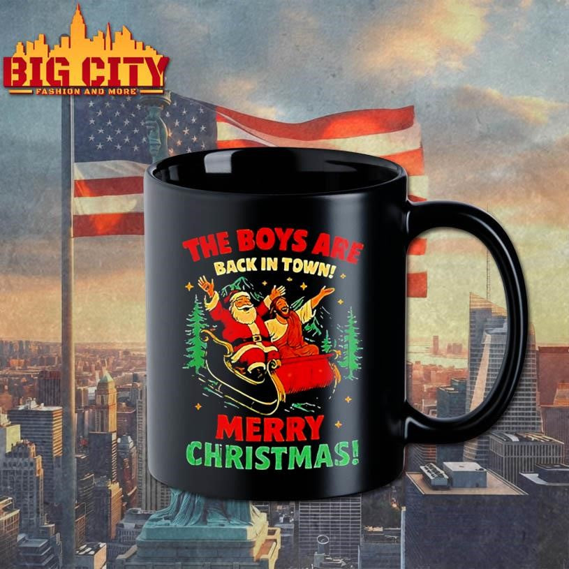 Santa Claus and Jesus the boys are back in town - Adult & Kids T-Shirts, Sweatshirts & Hoodies apparel design preview 3