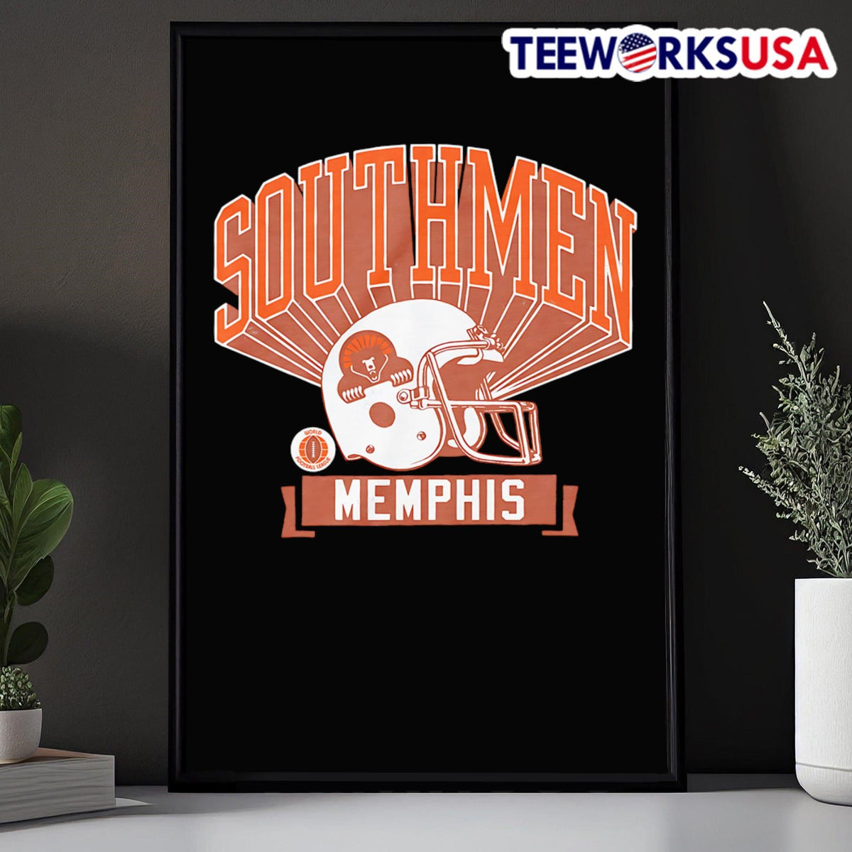 1974 Memphis Southmen retro helmet - Adult & Kids T-Shirts, Sweatshirts & Hoodies apparel design preview 5