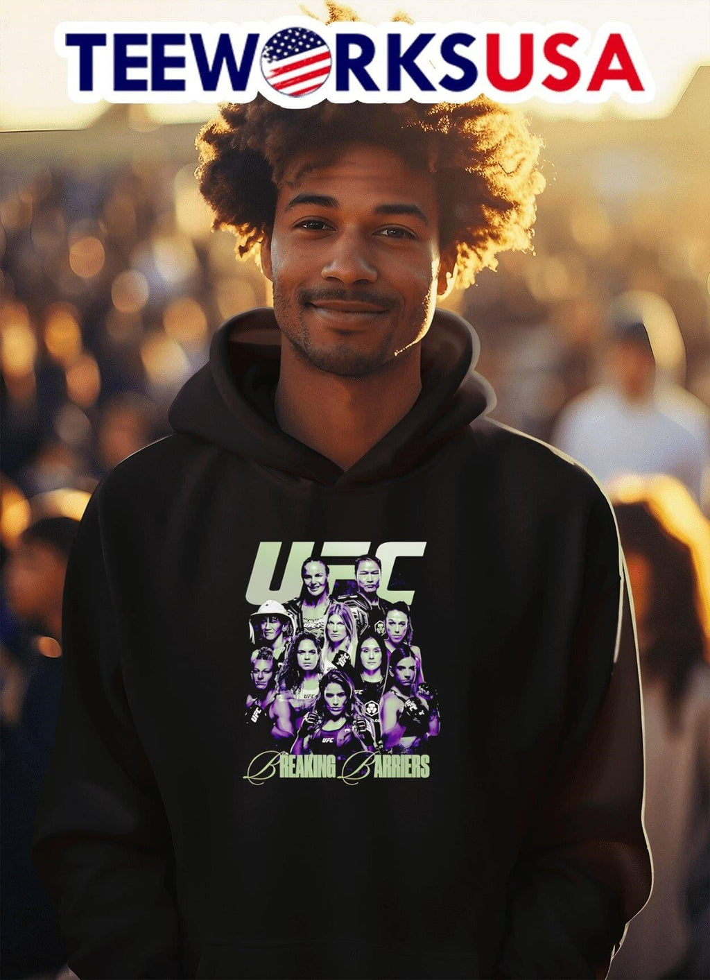 UFC Breaking Barriers Premium - Adult & Kids T-Shirts, Sweatshirts & Hoodies apparel design preview 2