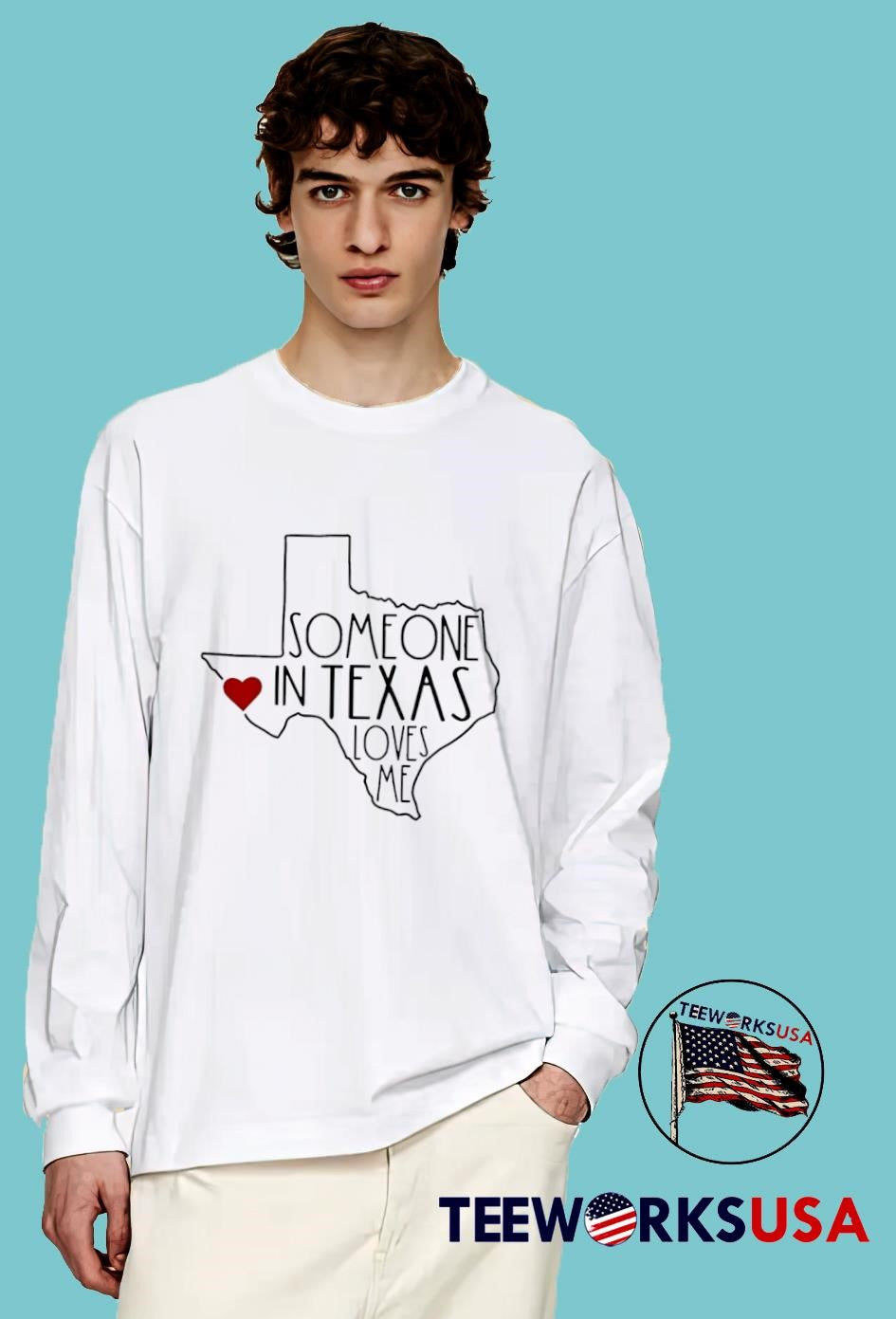 Someone in Texas loves me cute state pride gift - Adult & Kids T-Shirts, Sweatshirts & Hoodies apparel design preview 4