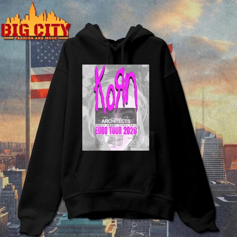 Korn Euro Tour 2026 Schedule Dates Poster - Adult & Kids T-Shirts, Sweatshirts & Hoodies apparel design preview 2