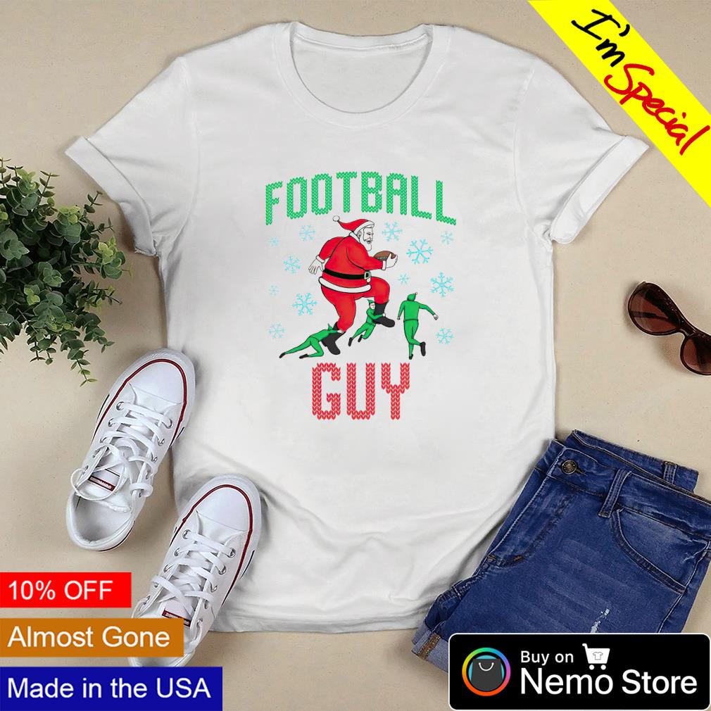 Santa Claus football guy merry Christmas - Adult & Kids T-Shirts, Sweatshirts & Hoodies apparel design preview 3