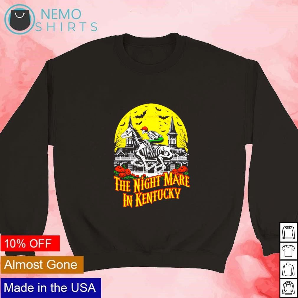 The night mare in Kentucky skeleton riding horse - Adult & Kids T-Shirts, Sweatshirts & Hoodies apparel design preview 3