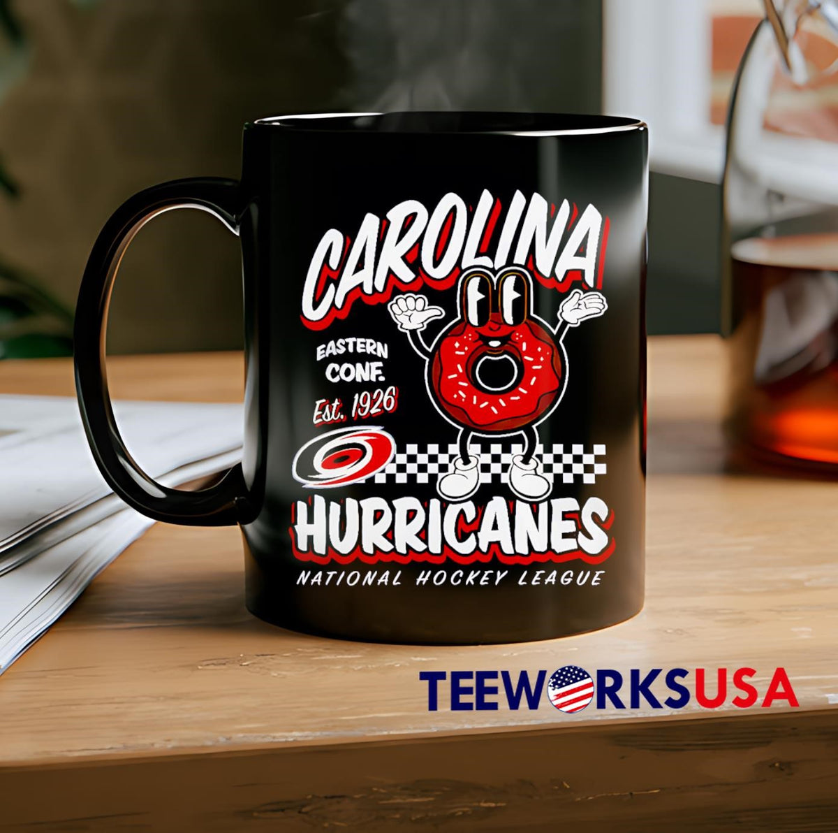 Mitchell Ness Carolina Hurricanes Black Local Food - Adult & Kids T-Shirts, Sweatshirts & Hoodies apparel design preview 2