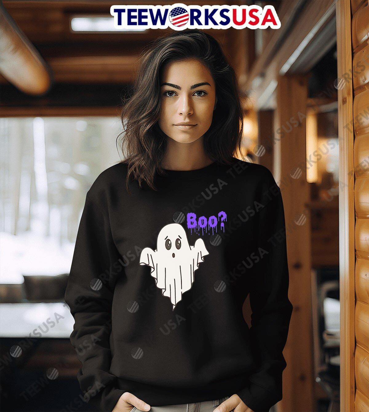 Cute Ghost Boo - Adult & Kids T-Shirts, Sweatshirts & Hoodies apparel design preview 3