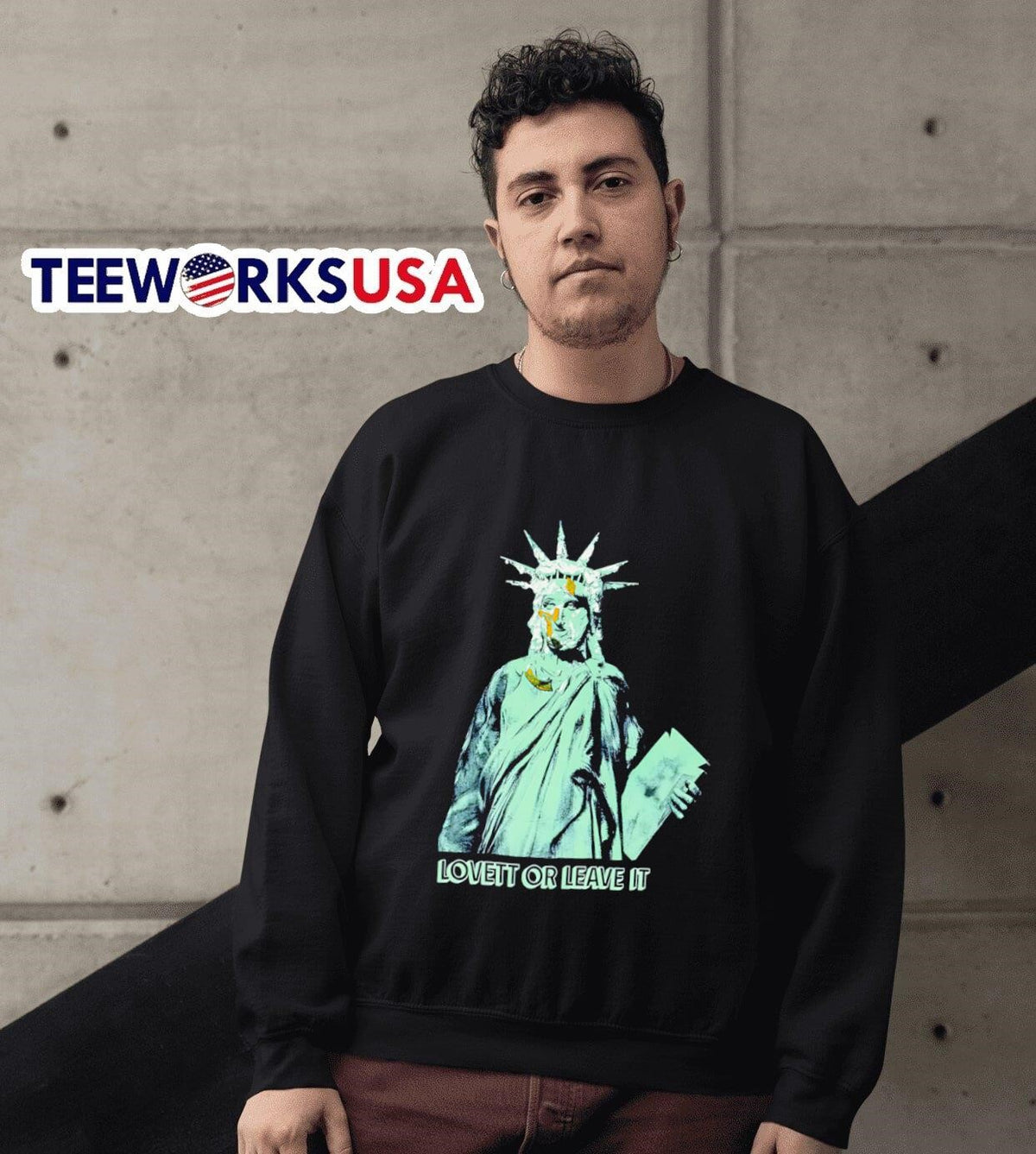 Lovett or leave it Statue of Liberty - Adult & Kids T-Shirts, Sweatshirts & Hoodies apparel design preview 6