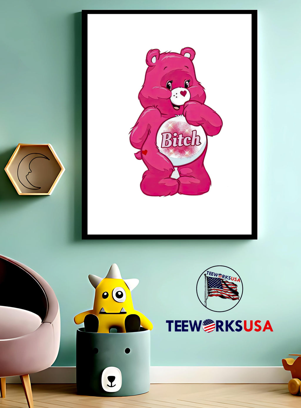 Bear Bitch pink - Adult & Kids T-Shirts, Sweatshirts & Hoodies apparel design preview 4