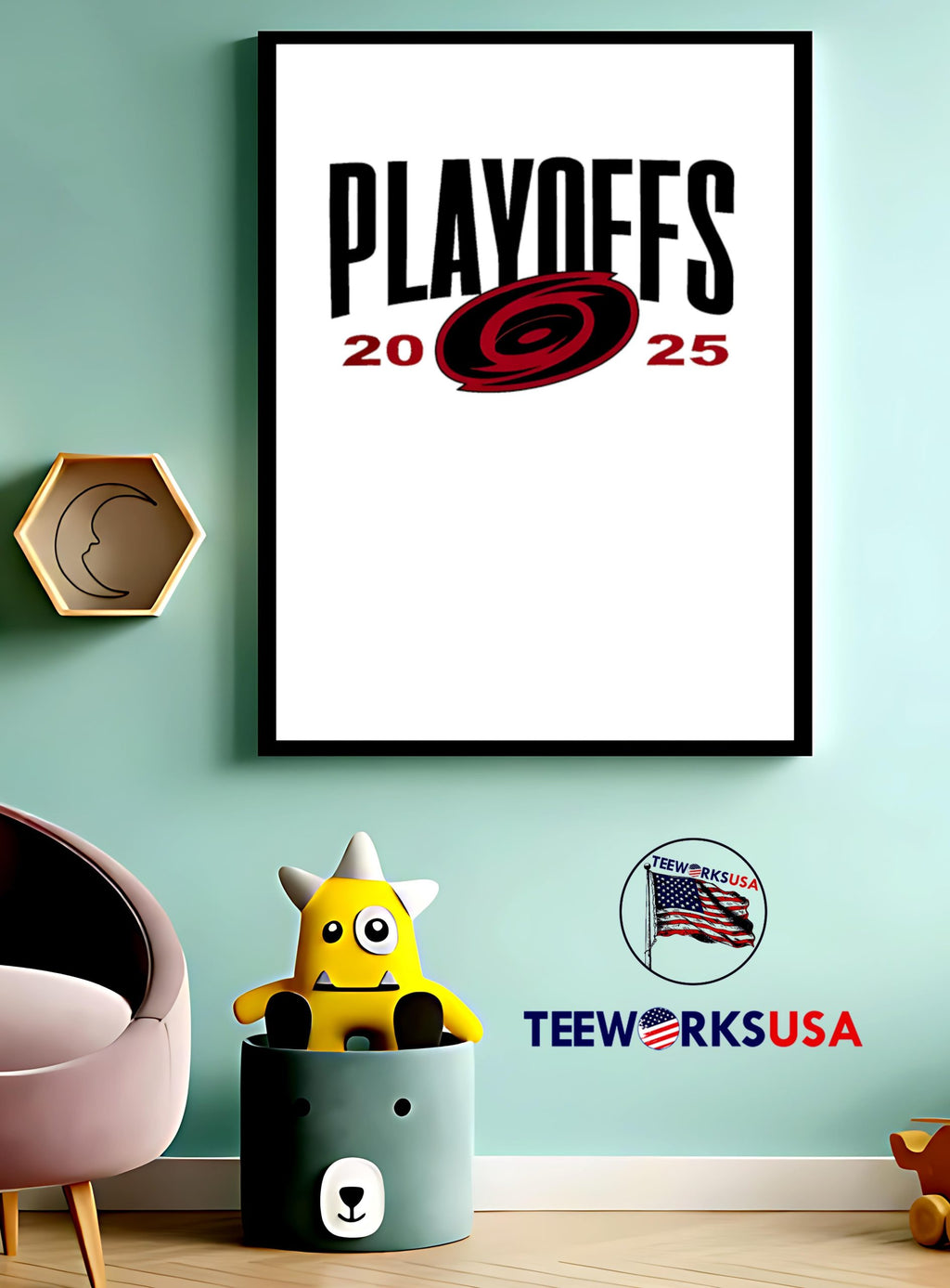 Carolina Hurricanes 2025 Rinky Playoff - Adult & Kids T-Shirts, Sweatshirts & Hoodies apparel design preview 3