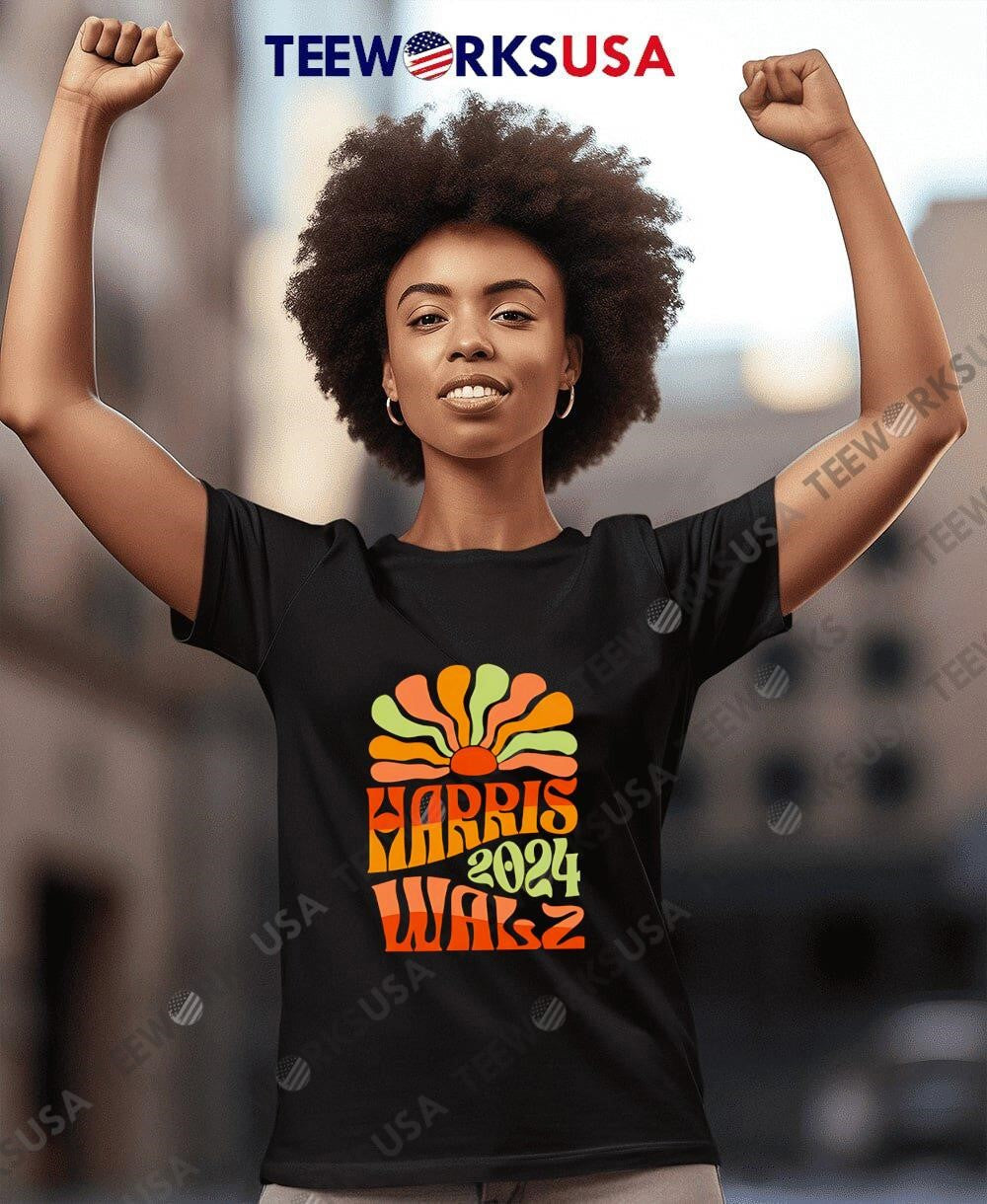 Harris Walz 2024 Orange - Adult & Kids T-Shirts, Sweatshirts & Hoodies apparel design preview 4